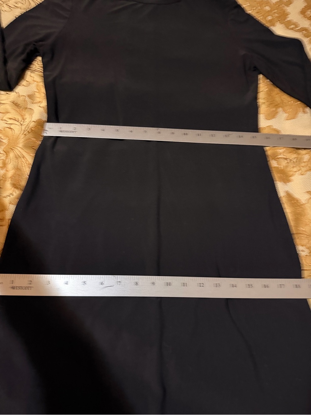 Norma Kamali Black Long-Sleeve Turtleneck Dress, Sleek Stretch Knit, Sz M - Picture 14 of 16